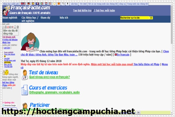 Trang web học tiếng Ph&aacute;p online