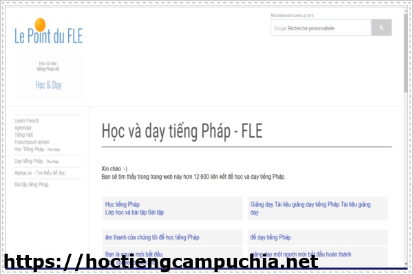 Website Lepointdufle.net d&agrave;nh cho người học tiếng Ph&aacute;p online